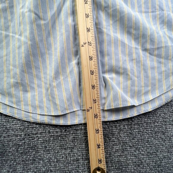 Brooks Brothers Men’s Button Up Shirt Long Sleeve Blue Yellow Striped 16 32/33 - Picture 4 of 11
